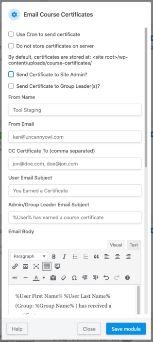 Email Course Certificates - Uncanny Owl