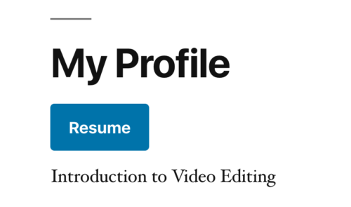 Resume button with lesson text