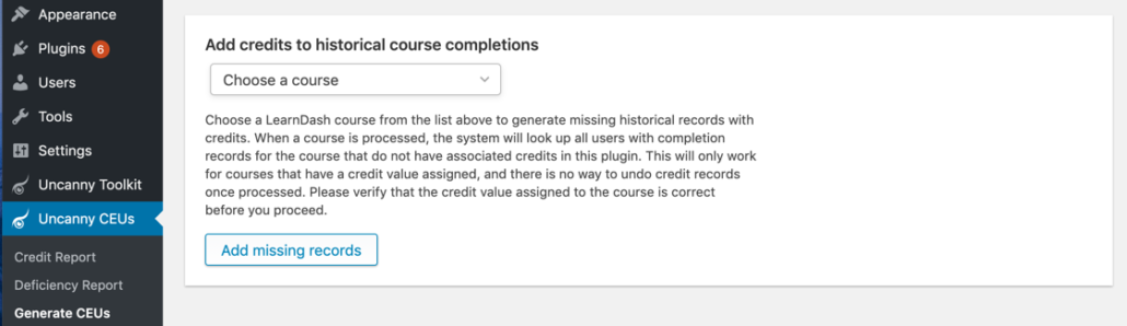 Generate CEU Credits for LearnDash
