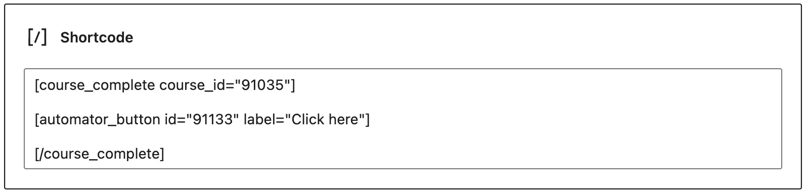 LearnDash Hide Automator Magic Button Shortcode