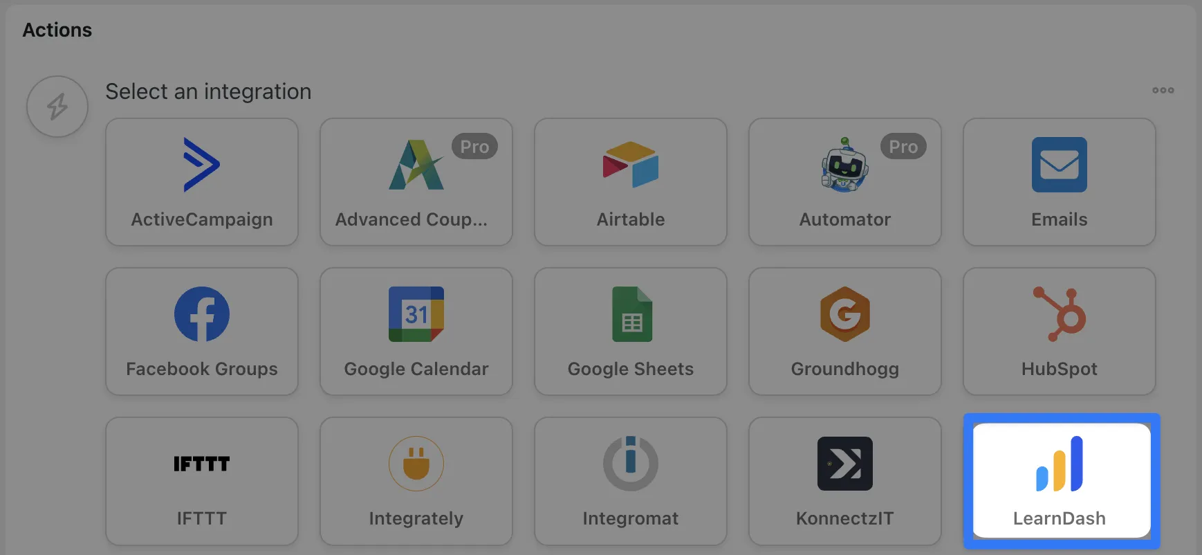 Automator Action LearnDash
