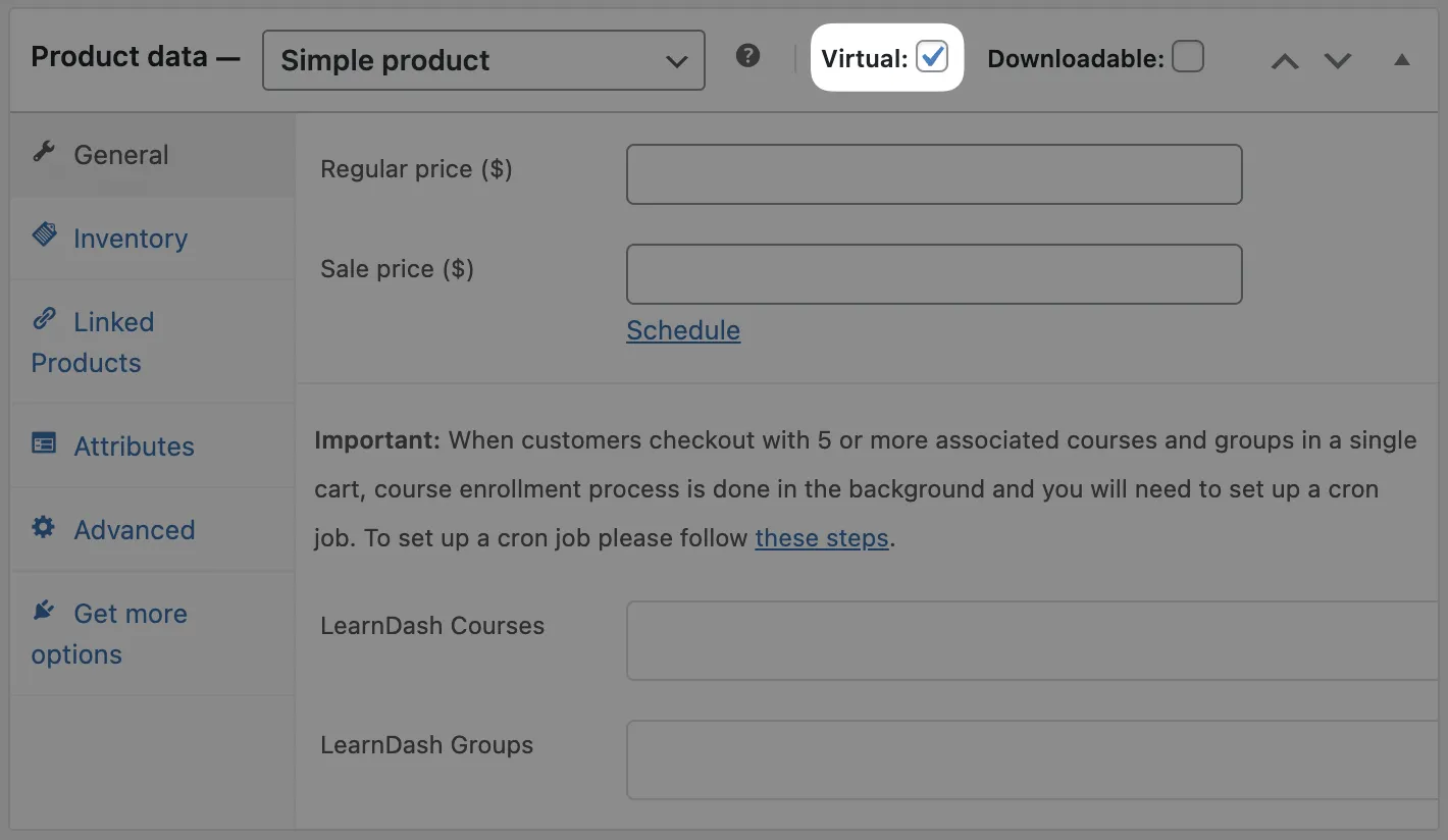 WooCommerce Virtual Product