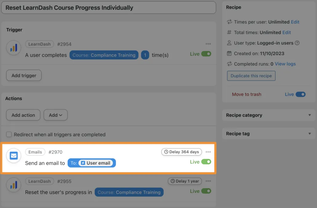 reset-learndash-course-progress-individually-email-reminder
